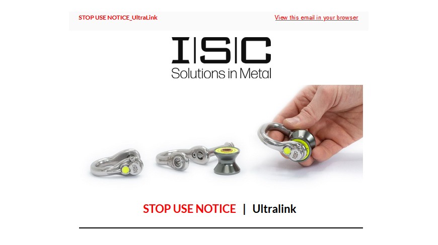 Important Safety Notice: ISC UltraLink